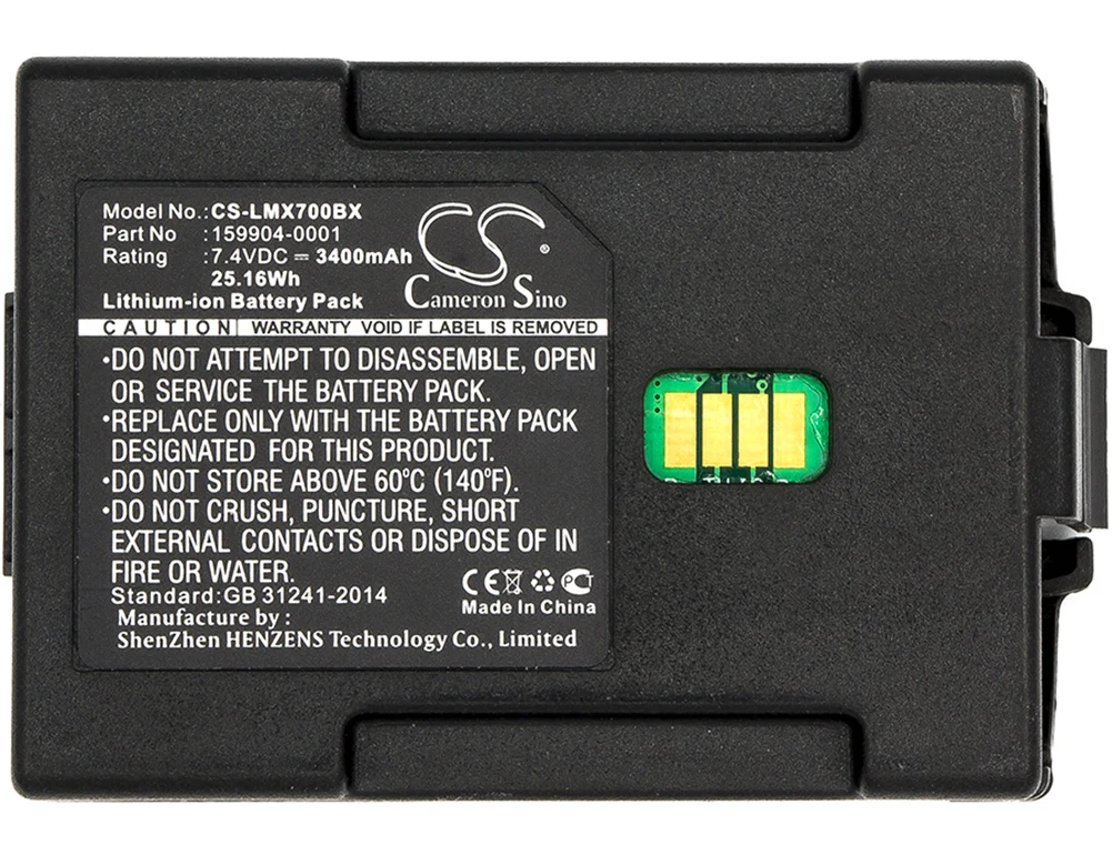 

Cameron Sino 3400mA Battery for LXE MX7 159904-0001,163467-0001
