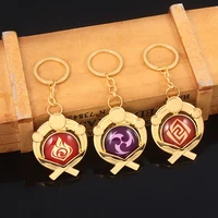 anime keychain genshin impact key chains for women gods eye luminous keychain pendant jewelry fashion alloy car key accessories