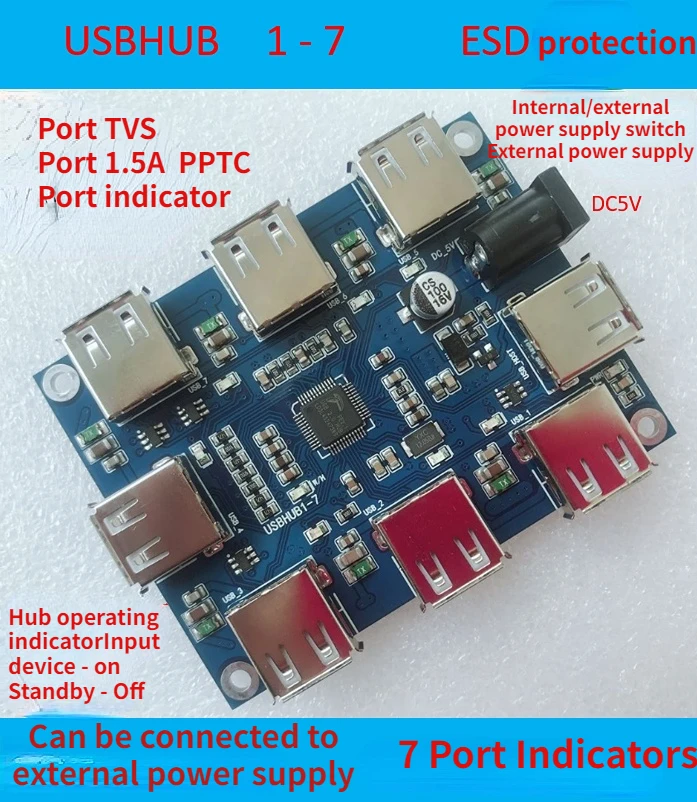 

USB-разветвитель с внешним источником питания на 7 USB-портов