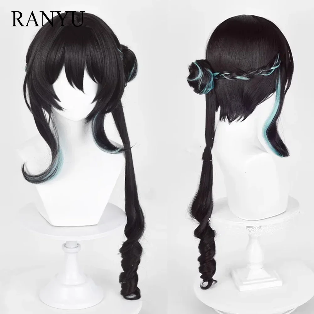 RANYU Honkai Star Rail Ruan Mei парики синтетические длинные прямые черные синие игры косплей