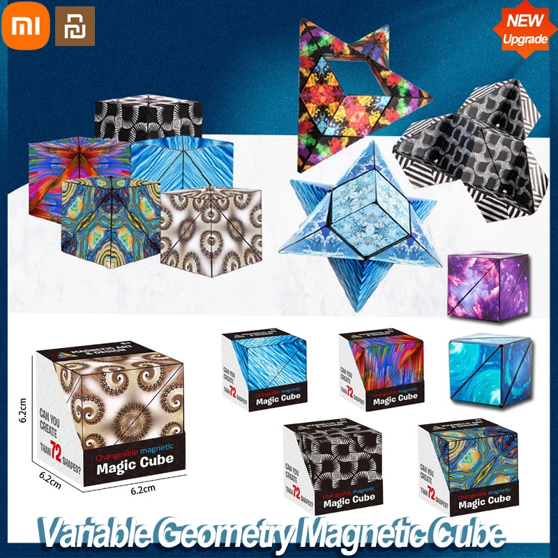 

Xiaomi 3D Changeable Magnetic Magic Cube 72 Forms Magnetic Magic Cube Puzzle Three-dimensional Geometric Children's Educational