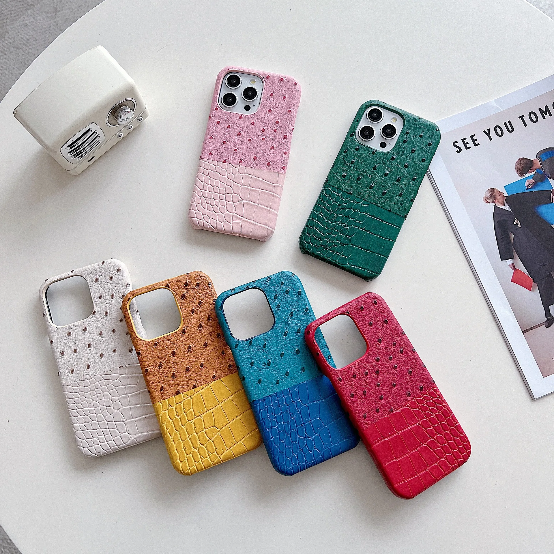 Новый подходит для iPhone 16 элегантный страусиный благородный чехол телефона с