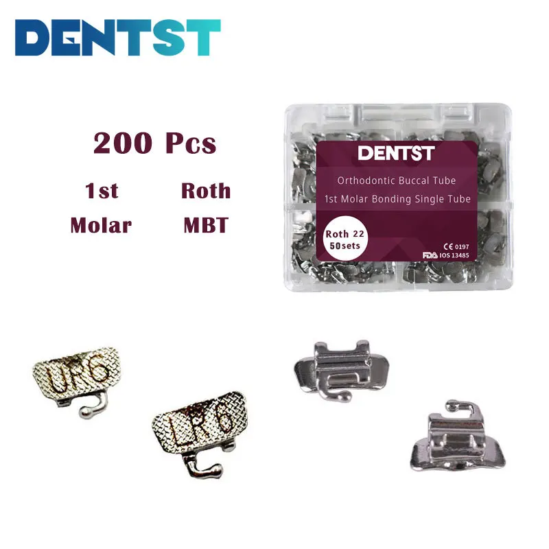 

Стоматологическая ортодонтика Dentst, 50 наборов/200 шт., ротовая зубная трубка, 1-я молярная трансформируемая ротовая Одиночная трубка
