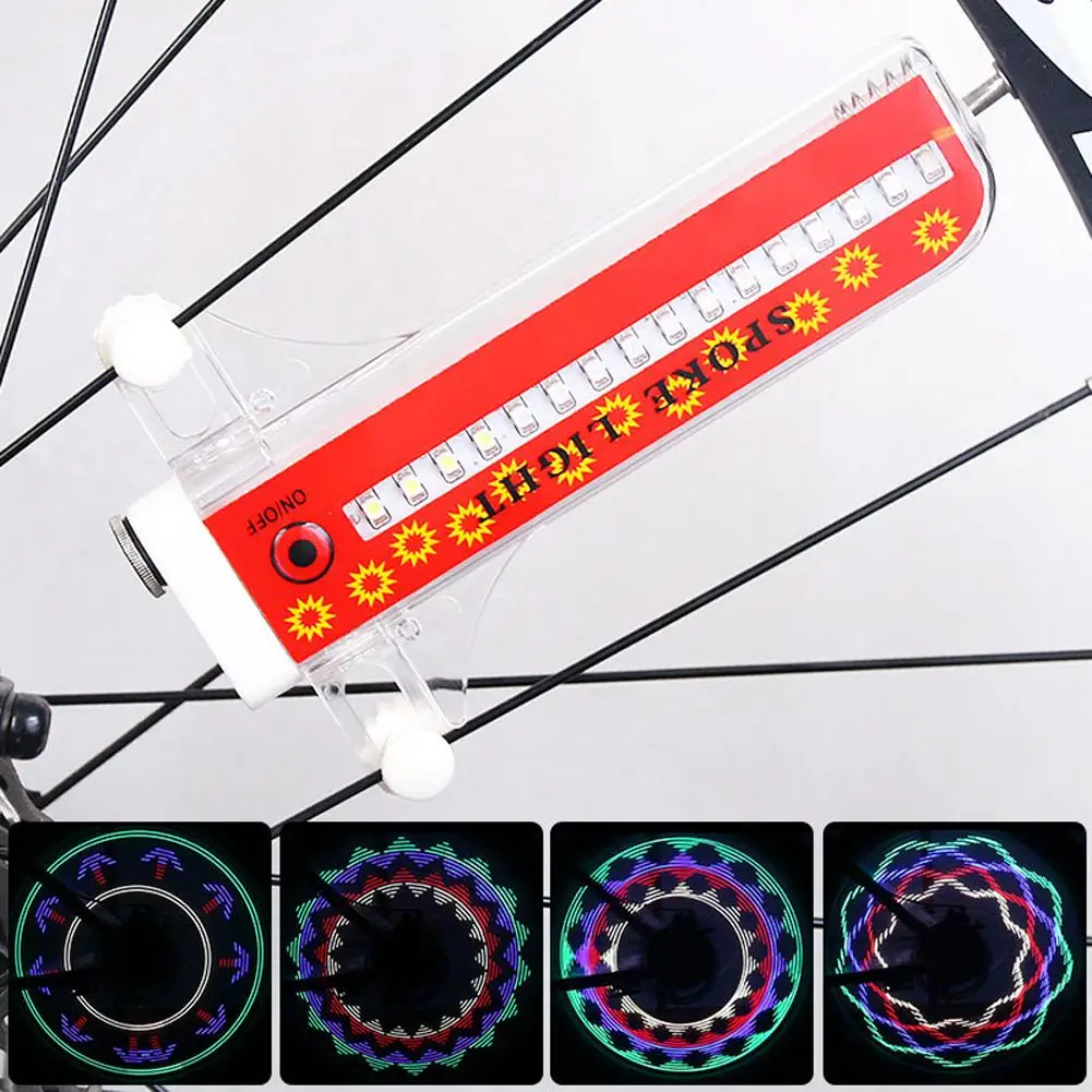 

New Bicycle Spoke LED Lights Lamp Colorful Patterns Bicycle Wheel Light Bike Spokes Light Cycling Signal Warning Flashlight