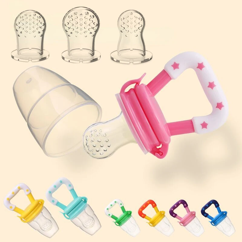 

Baby Nipple Fresh Food Fruit Milk Feeding Bottles Nibbler Learn Feeding Drinking Water Straw Handle Teething Pacifier Feeder