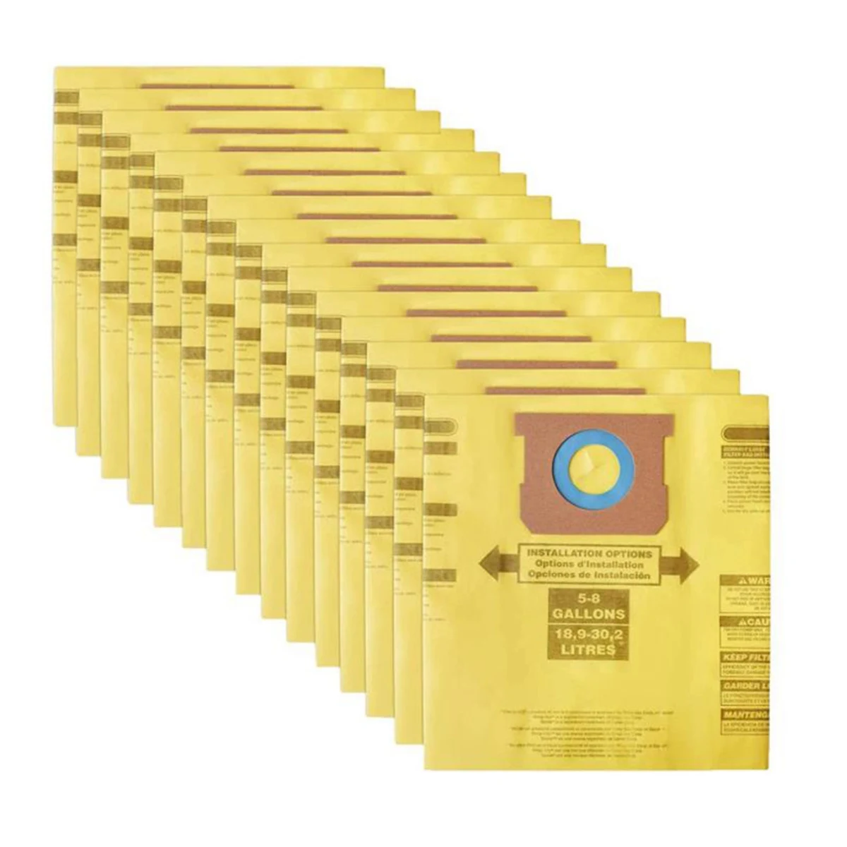 

15 Pcs H-Type Replacement Vacuum Filter Bags for Shop Vac 5-8 Gallon Vacuum Cleaners, Replacement Parts 90671,9067100