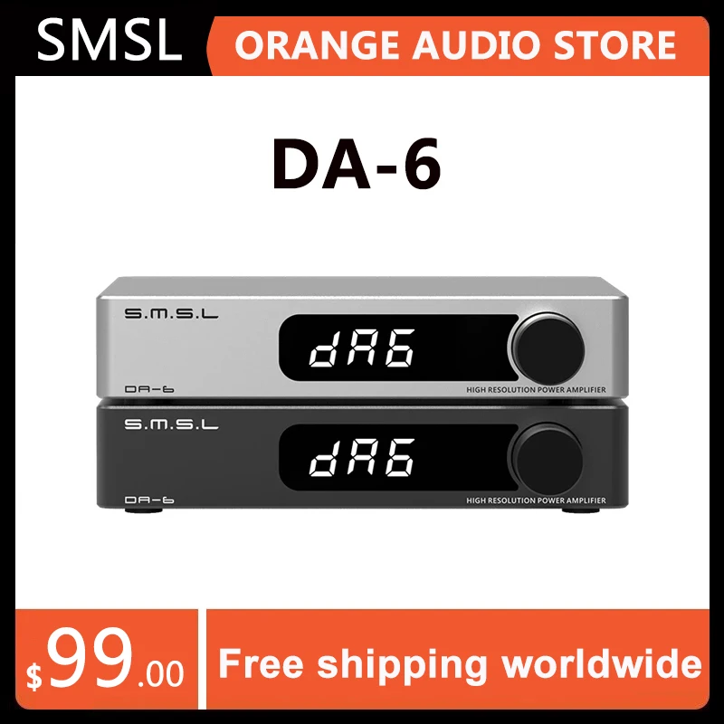 

SMSL DA-6 Power Amplifier Mini High Resolution DA6 Amp 70W*2 with Remote Control