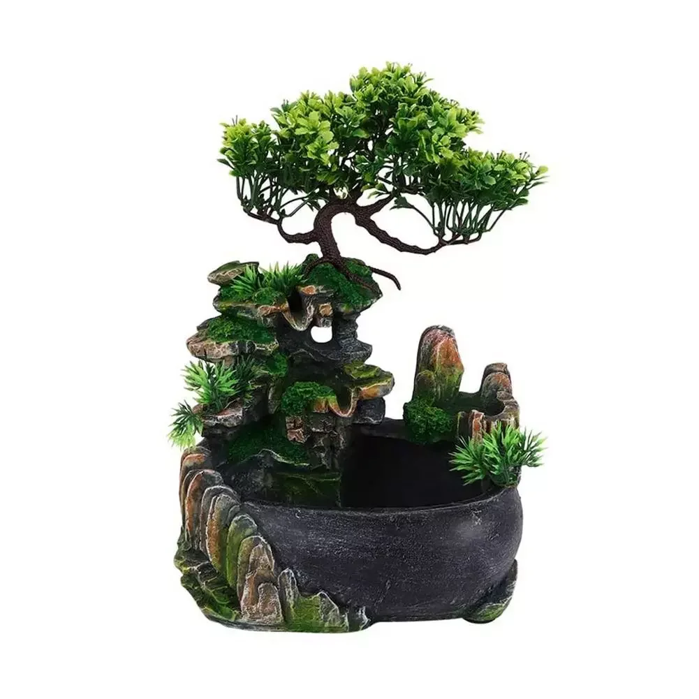 

LED Rockery Room Fountain Waterfall Table Fountain Humidifier Mini Tabletop Water Fountain Indoor Fountain With Lighting