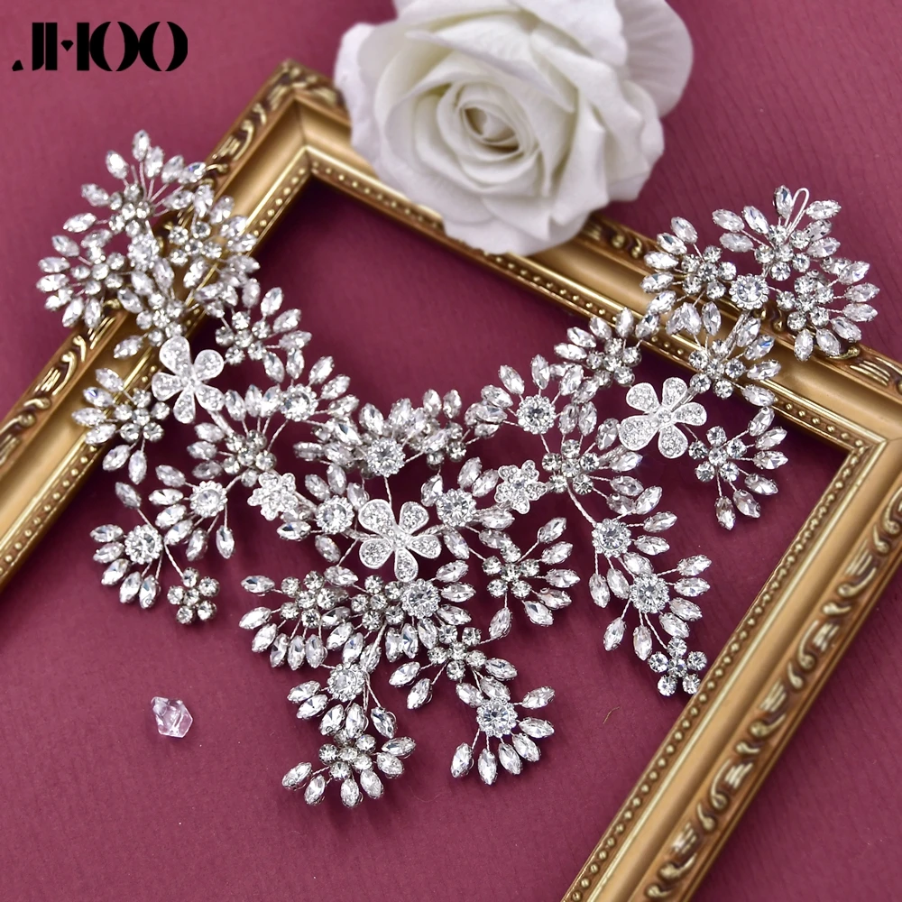 

JHOO Luxury Diamond Bridal Hair Band Crystal Handmade Bridesmaid Wedding Hair Ornament Banquet Party Hair Ornament HP430