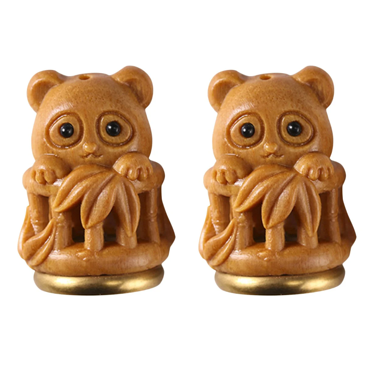 

2 Pack Aroma Diffuser Wooden Panda Pendant Sachet Decor Fragrant Beads 3.3X2.1X2.1CM DIY Carved Decoration Sandalwood Supply