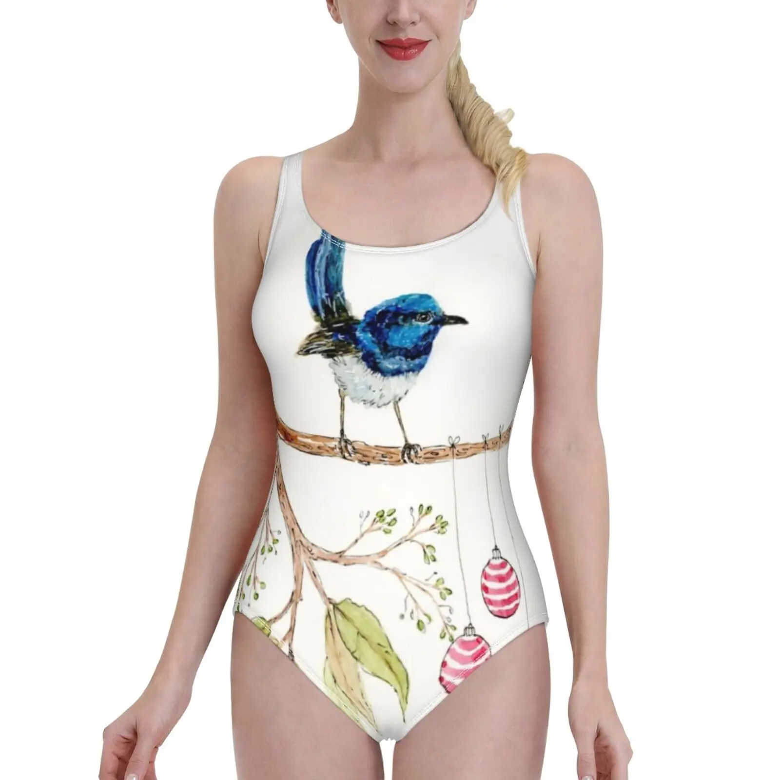 

Рождественский женский купальник wrench's, Цельный купальник с открытой спиной, сексуальная пляжная одежда, летние купальные костюмы, Fairywren ...