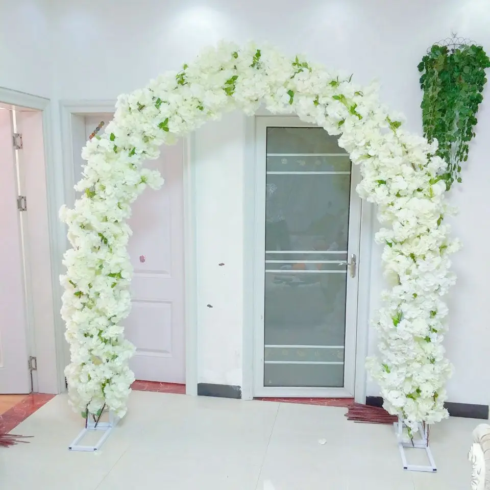 

Customize Party Decoration White Cherry Blossoms Arch Door U Shaped Design For Wedding Backdrop Road Cited Props