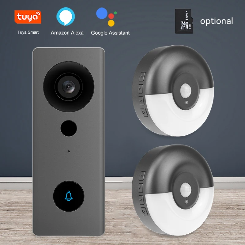 

Умный домашний Wi-Fi проводной Видеозвонок 1080P HD дверной звонок с камерой безопасности двухсторонний разговор работает с Alexa/Google Home