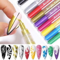 1pc 10colors drawing tools nail painting waterproof flower abstract lines sketch nail art graffiti pen