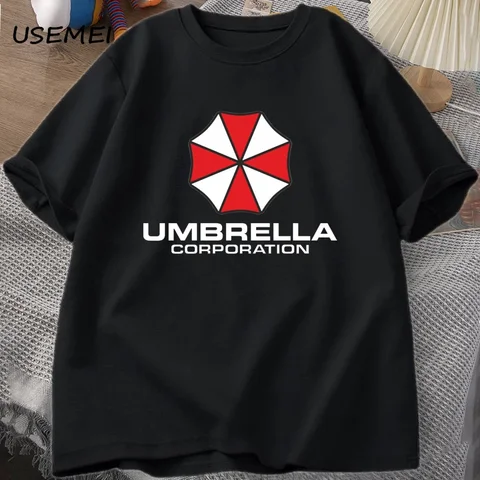 Футболка мужская оверсайз с принтом «Umbrella Corporation», хлопок, короткий рукав, круглый вырез, уличная одежда, топ с графическим принтом