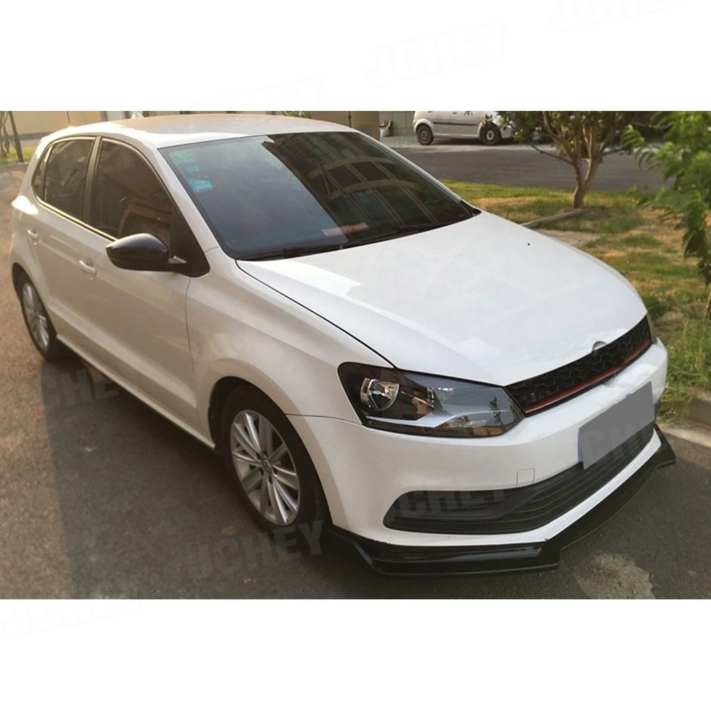 Фото Накладка-сплиттер на передний бампер из ABS-пластика для Volkswagen VW Polo 2014-2018 (не для GTI), защита от ударов, накладка-«лопатка» №2