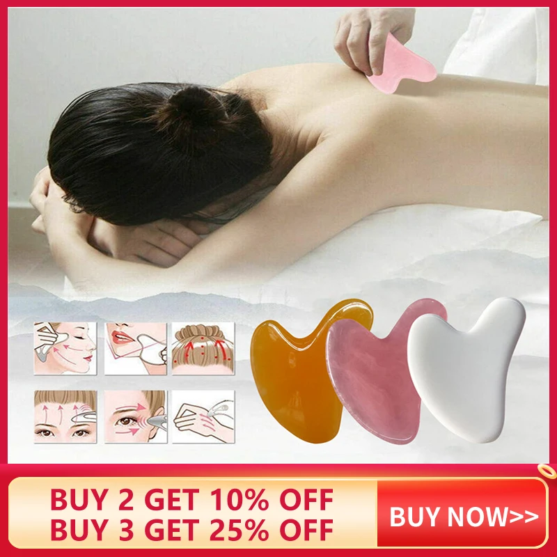 Полимерный массажер для лица GuaSha скребок натуральный пчелиный воск средство