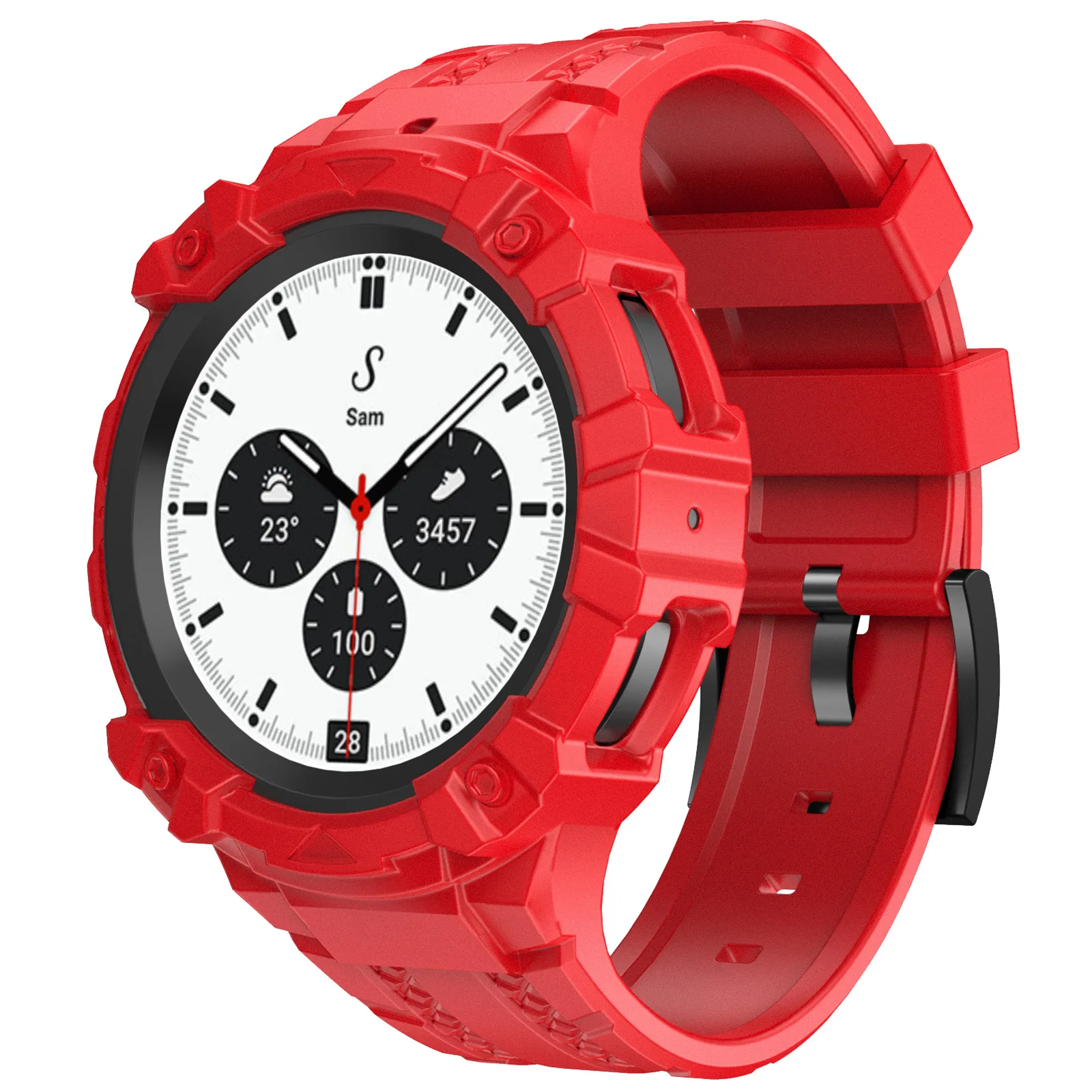 ANBEST 45mm 46mm Conjoined Bands For Samsung Galaxy Watch 5 Pro Watch4 Silicone Sport Correa Bracelet Replacement Wristband