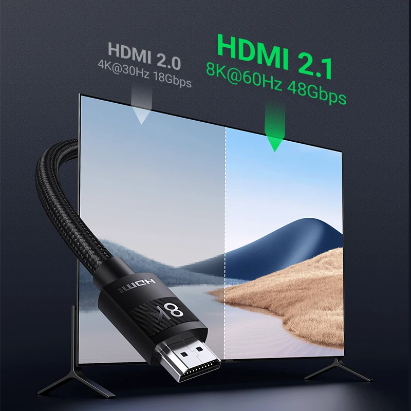 Фото Кабель Ugreen HDMI 2,1 Ультра-скоростной 8K/60Hz 4K/120Hz для Xiaomi Mi Box PS5 HDMI сплиттер-Кабель HDMI Dolby Vision 48Gbps HDMI №3