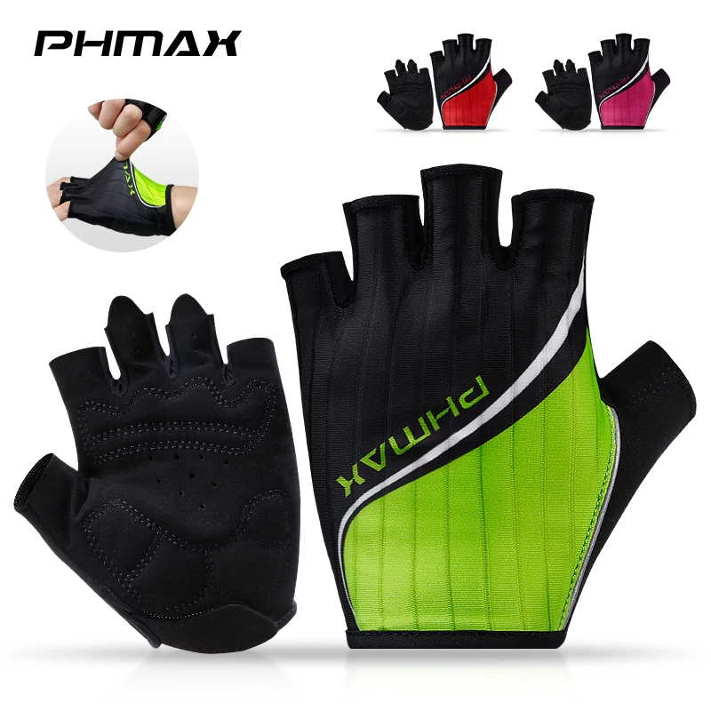 

Велосипедные перчатки PHMAX, амортизирующие перчатки на полпальца для горного велосипеда, дышащие перчатки с защитой от пота для дорожного ве...