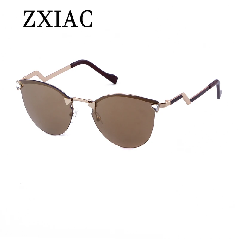 Модные солнцезащитные очки ZXIAC без оправы с бриллиантами модные большие тонкие