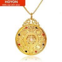 hoyon ancient eight treasures 24k gold color auspicious pendant filigree gathers wealth transfers family reunion fashion pendant