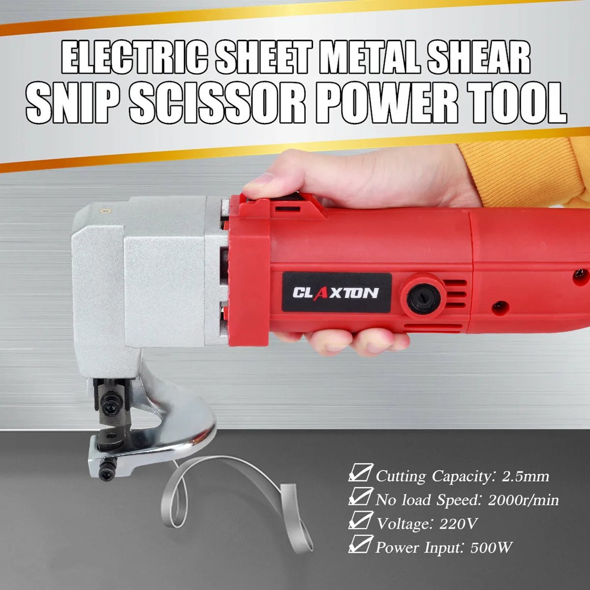 580W Electric Scissors Metal Plate Cutter Sheet Metal Shear Snip Scissor Steel Sheet Cutting Secateurs