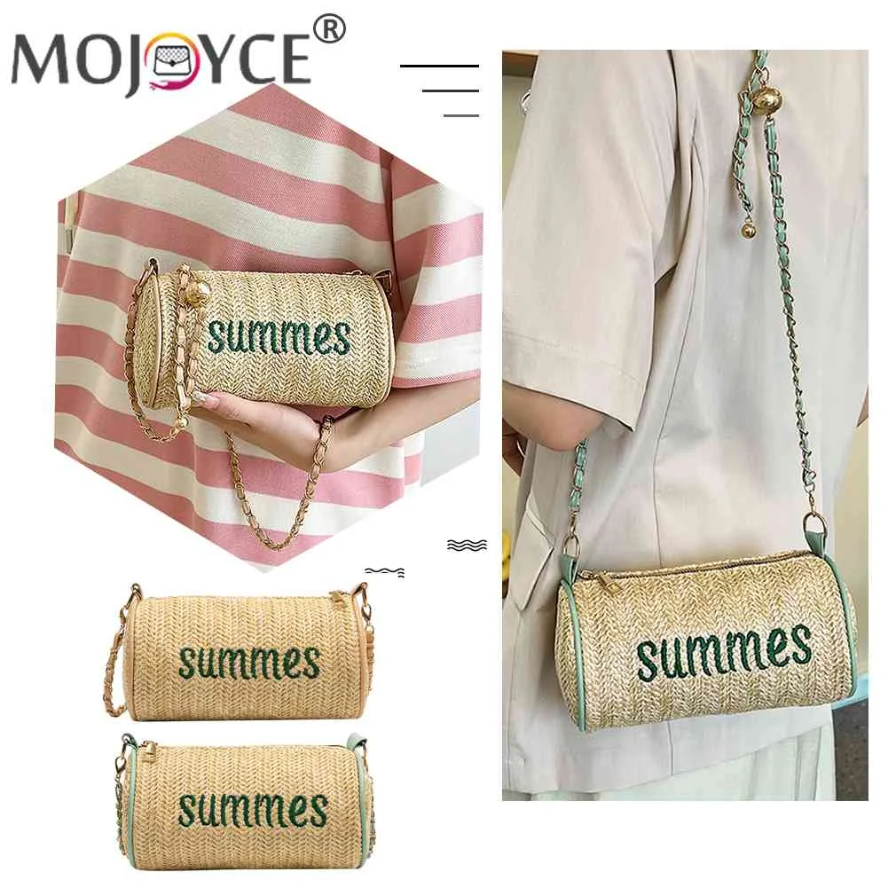 

Straw Shoulder Bag Letters Designer Woven Messenger Bag Shopper Purse Sling Purse for Ladies Girls