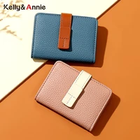simple solid color id credit card holder womens small 20 cards slim pu leather pocket case purse brand mini wallet for women