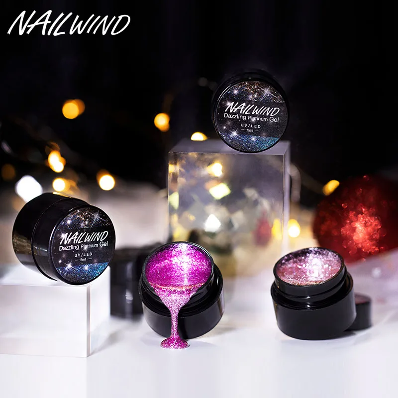 

NAILWIND 5 мл полуперманентный фотолак гибридные светодиодные маникюрные блестки Diomond рисунок дизайн ногтей