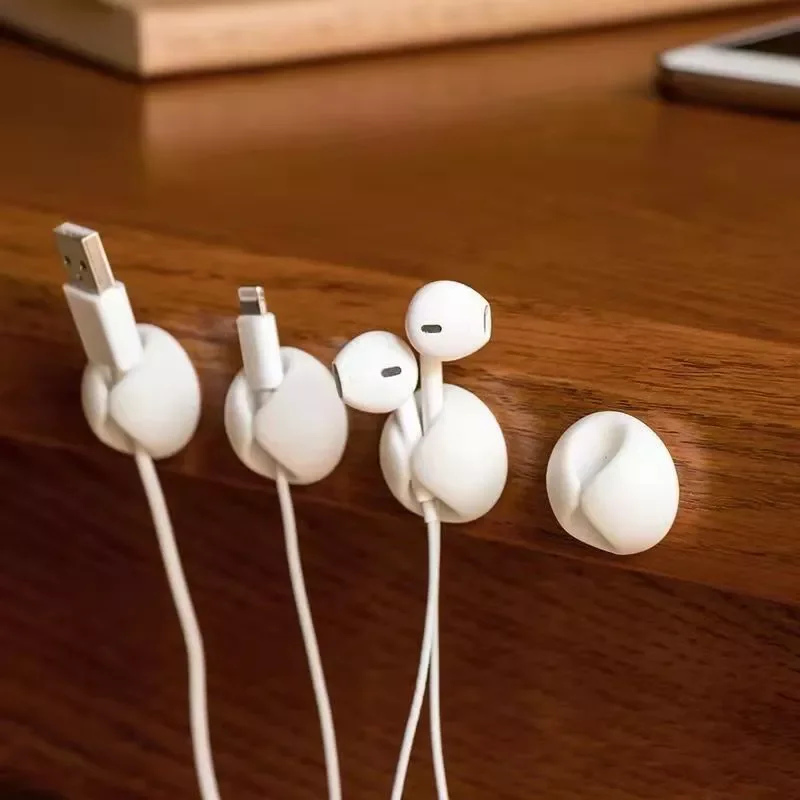 

NEW2023 5PCS Organizer Silicone USB Winder Flexible Management Clips for Mouse Earphone Holder