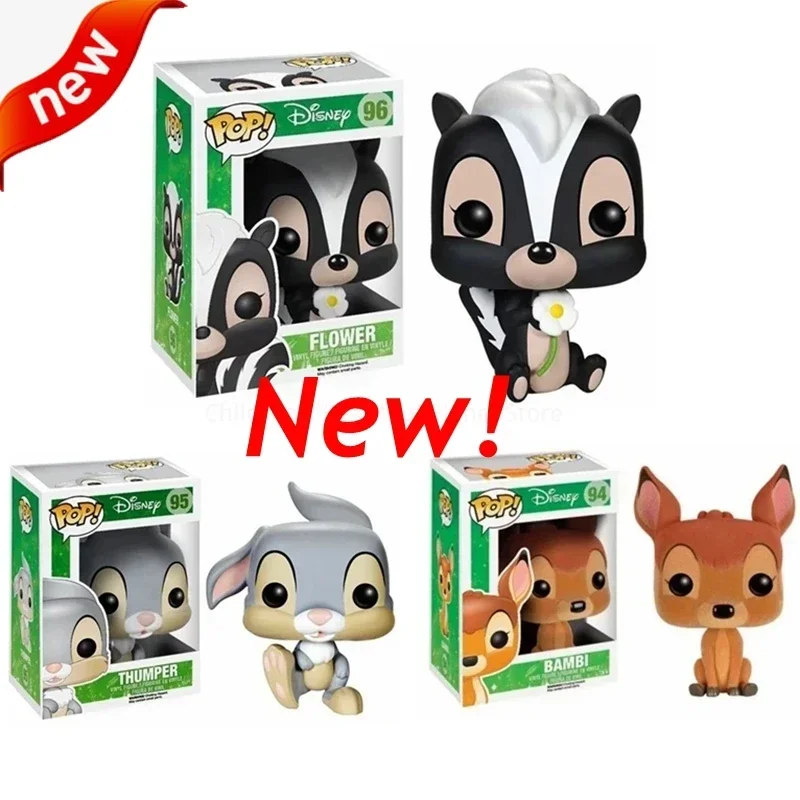 Фото Новая фигурка FUNKO POP Movies&TV Walt BAMBI 94 #   и его друзья Тампер 95 #   Цветок 96 #   Коллекционные виниловые фигурки-модели №2