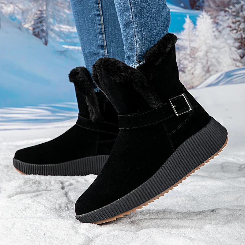 Женские модные зимние ботинки плюс бархатные женские удобные амортизирующие