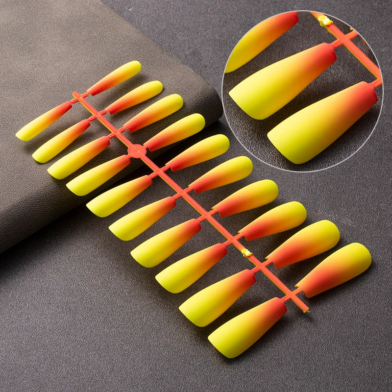 

Matte Gradient False Nail Full Cover Fake Nails Candy Color Gradient Trapezoidal Nails Fake Natural Long Ballet Wearable Nails