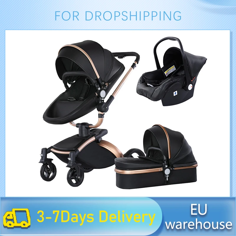 

Newborn Baby stroller 3 in 1 High Landscape Stroller baby pushchair pram strollers Kinderwagen Poussette Bebe Baby Trolley