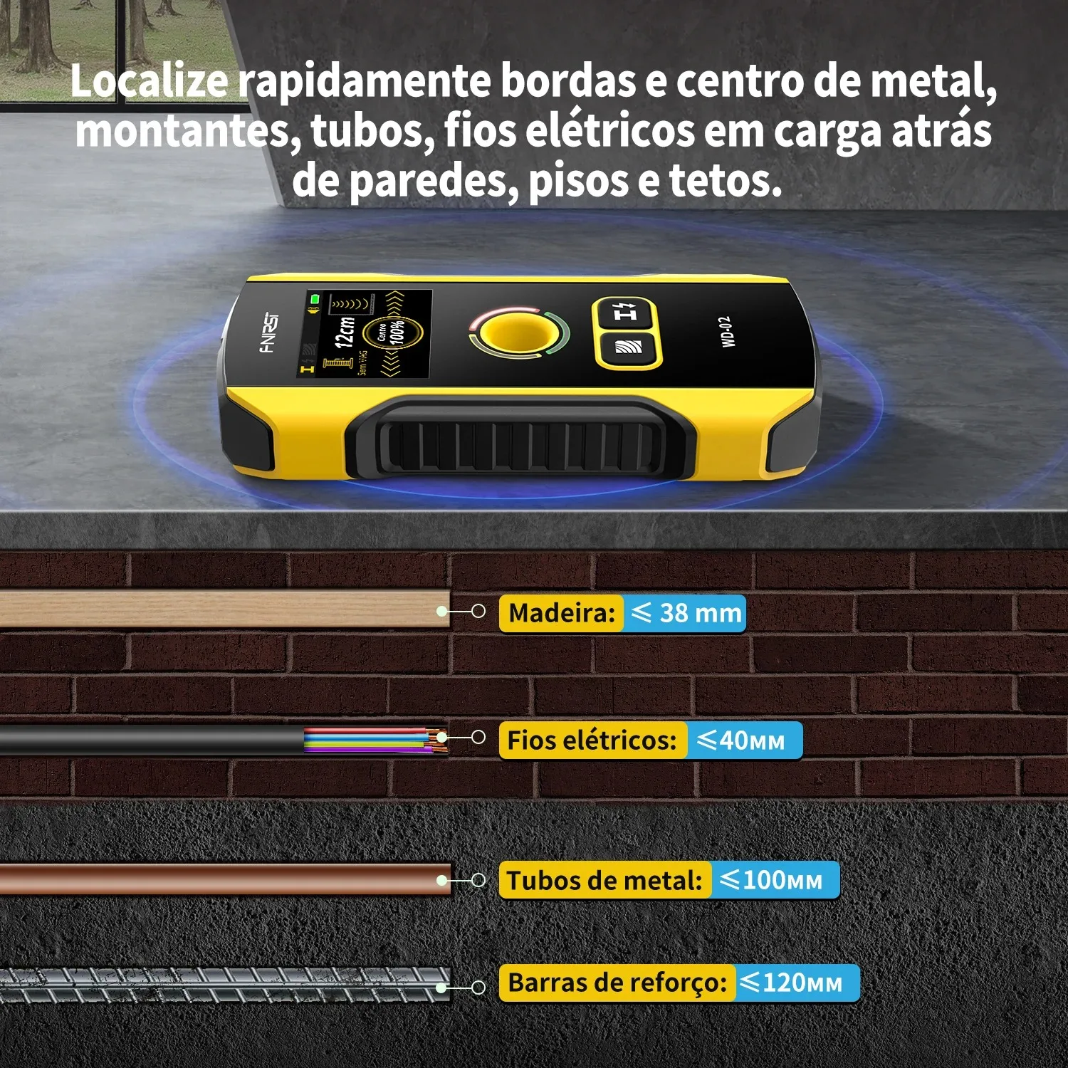 Универсальный в Португальском стиле Detor De Parede Localizador de vigas Cabos CA com carga Vigas metal madeira