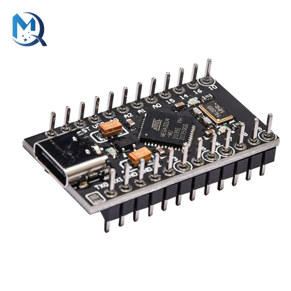 

MINI USB Pro Micro для Arduino ATmega32U4, модуль 5 В/16 МГц с 2-рядным контактным разъемом для интерфейсной платы Leonardo Usb, Тип C