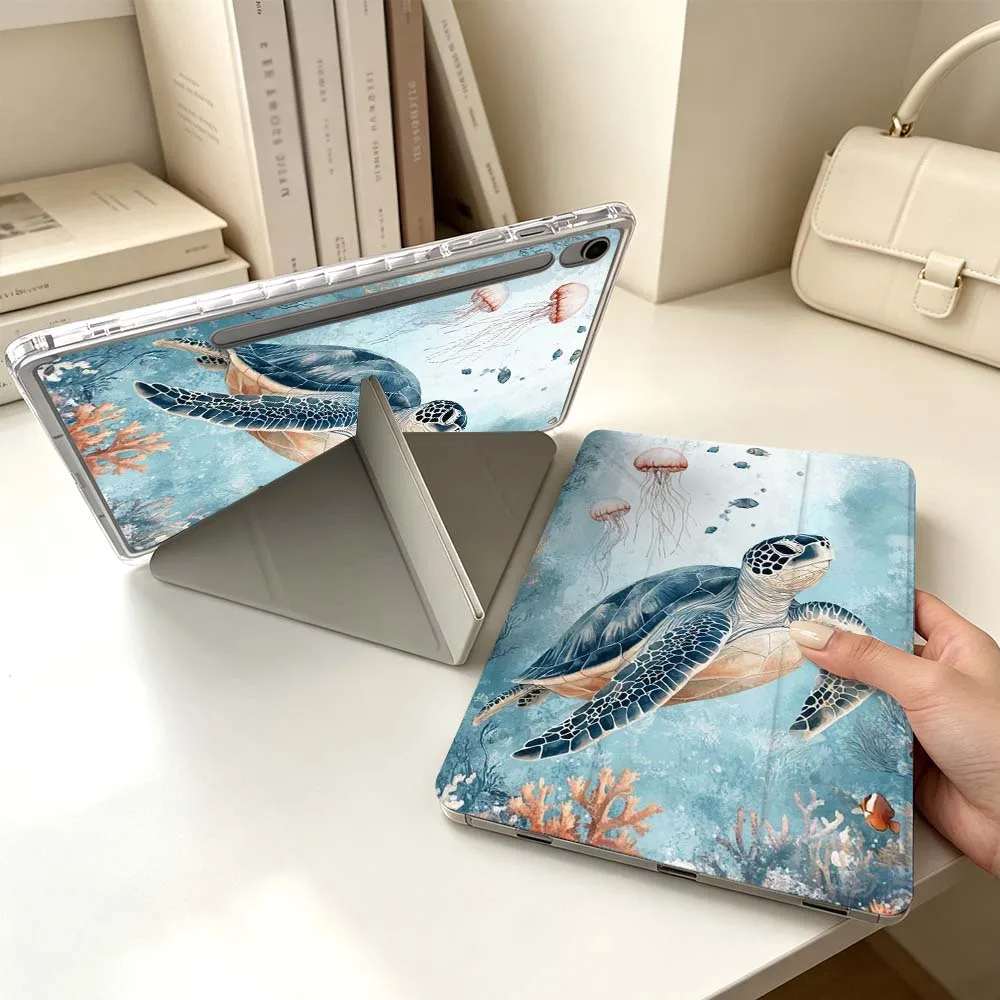 Фото Мягкий чехол с рисунком морской черепахи для Samsung Galaxy Tab S6 S7 S8 S9 S10 A8 A9 A11 Lite FE Plus 3Y, чехол для планшета №5