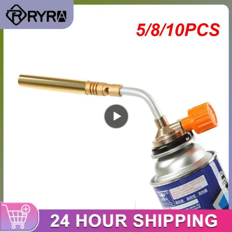 

5/8/10PCS Stainless Steel Portable Spray Gun Reliable Flame Gun High Temperature Flame Gun Nozzle Outdoor Barbecue