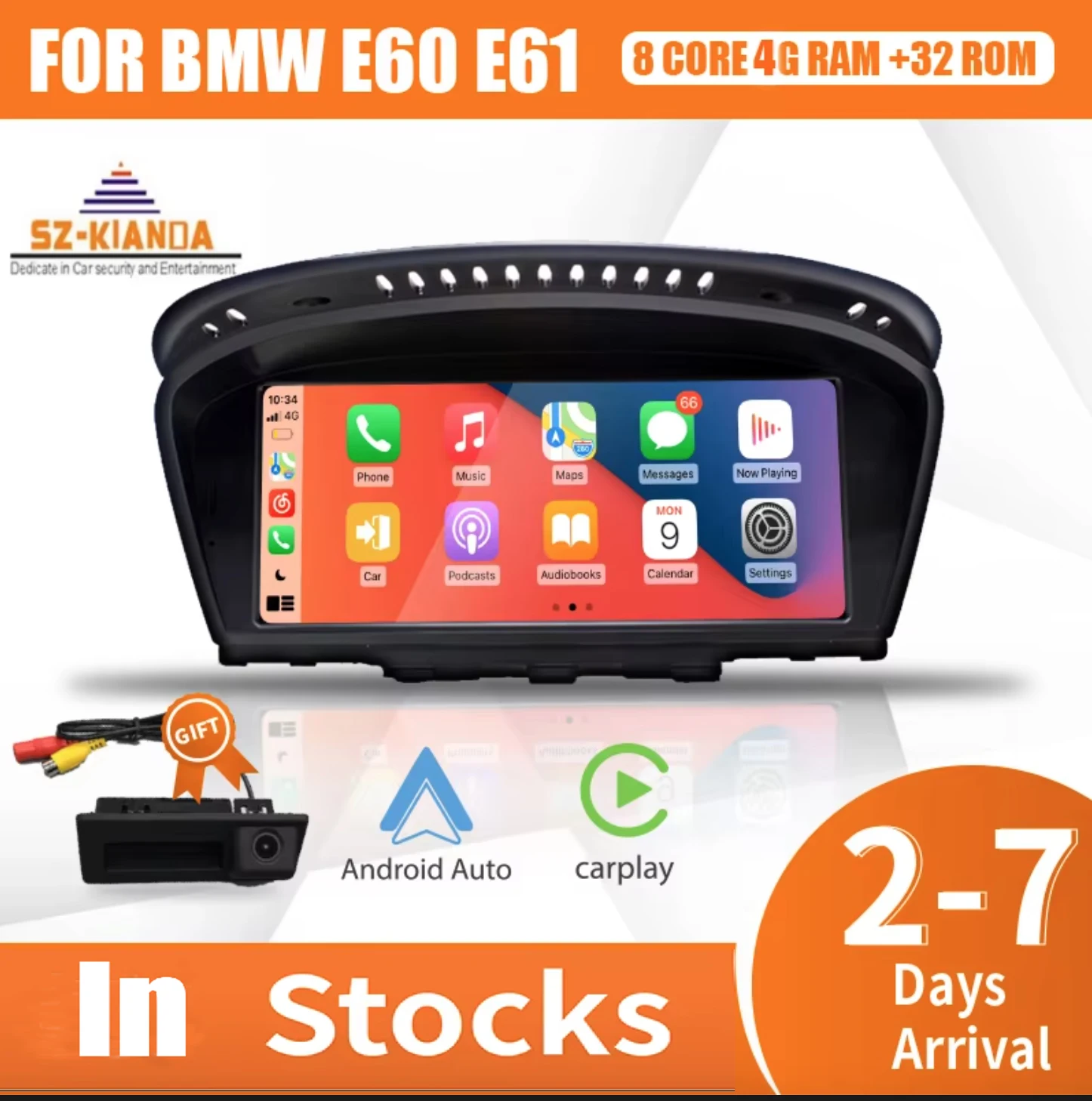 Беспроводная автомобильная мультимедиа Apple CarPlay Android 15, для BMW 5 3 серии E60 E61 E62 E63 E90 E91 E92 E93 CCC CIC Радио GPS 4G