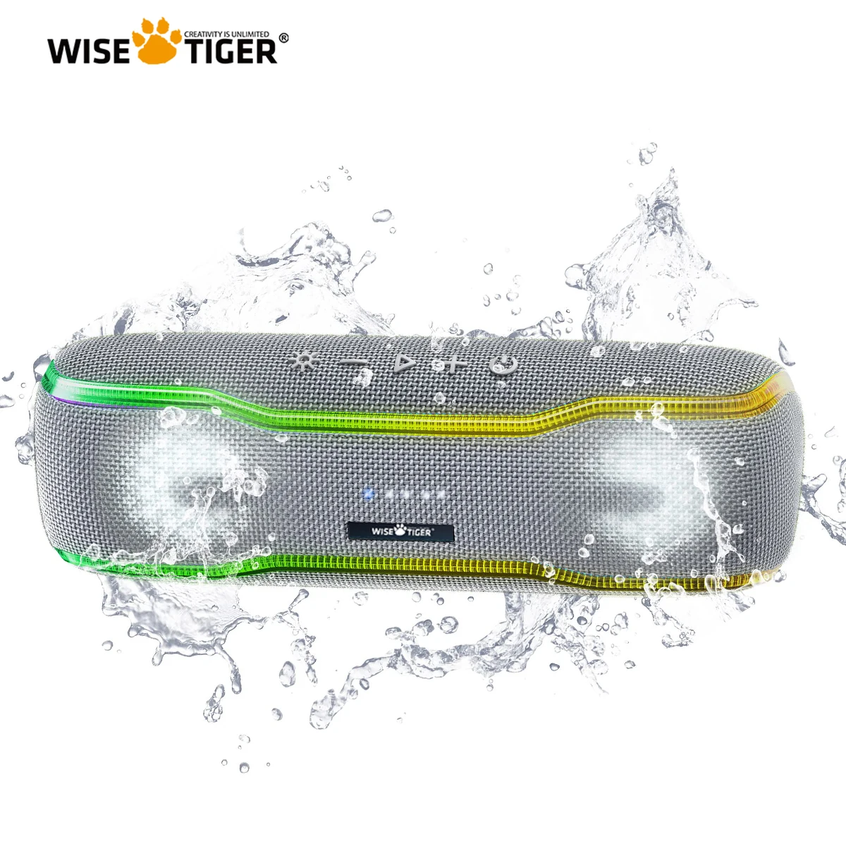 

WISETIGER IPX7 Waterproof Bluetooth Speaker Portable Speaker 25W Sound Box BT5.3 Outdoor Stereo Surround Speaker (Silver)