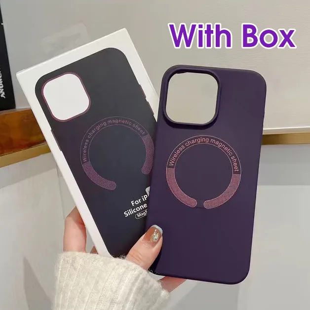 For iPhone 14 Pro Max Magsafe Case Luxury Original Magnetic Charge Leather Phone Case Cover for iPhone 12 13 11 Pro Max With Box