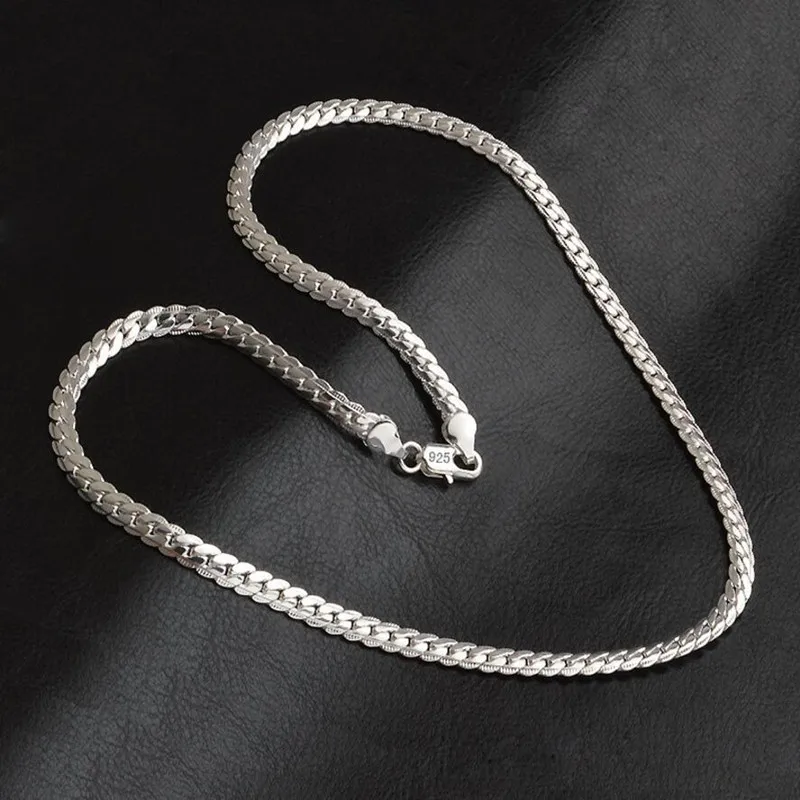 

20-60cm 925 Sterling Silver Luxury Brand Design Noble Necklace Chain For Woman Men Fashion Wedding Engagement Jewelry Gifts