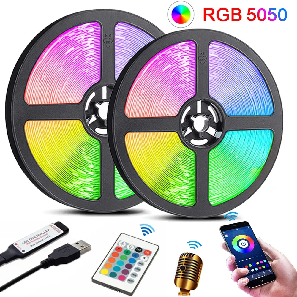 

Светильник ная лента RGB 5050 с поддержкой Bluetooth, 20 м