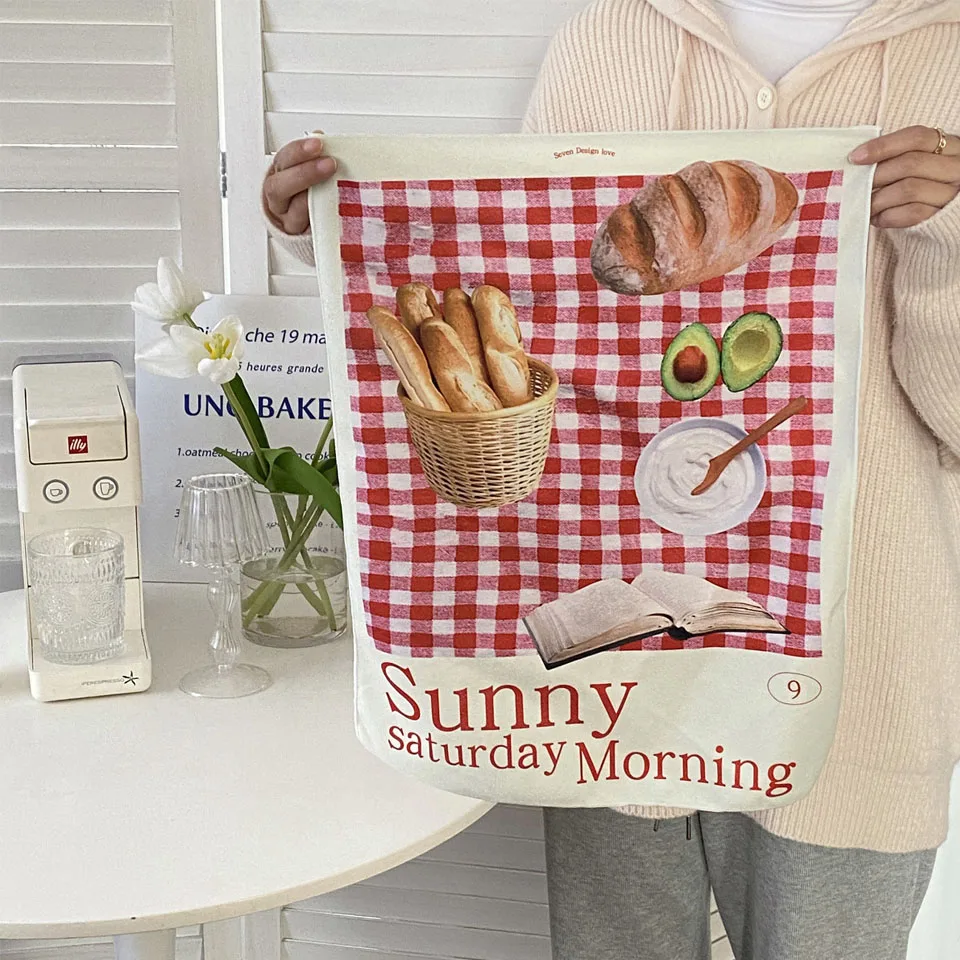 

38X48CM INS Korean Style Food Hanging Cloth Home Decoration Fabric Art Photography Props Bedhead Wall Hanging Carpet