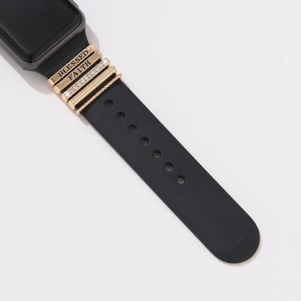 Набор Пряжек Для Часов Apple Strap Series Из 5 Стильных Украшений С Буквами