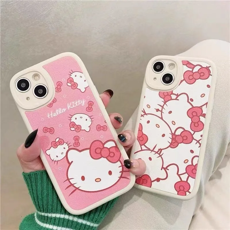 

New Hello Kitty Cortex Phone Cases For iPhone 13 12 11 Pro Max Mini XR XS MAX X 6/7/8Plus Lady Girl Cartoon Anti-drop Soft Cover