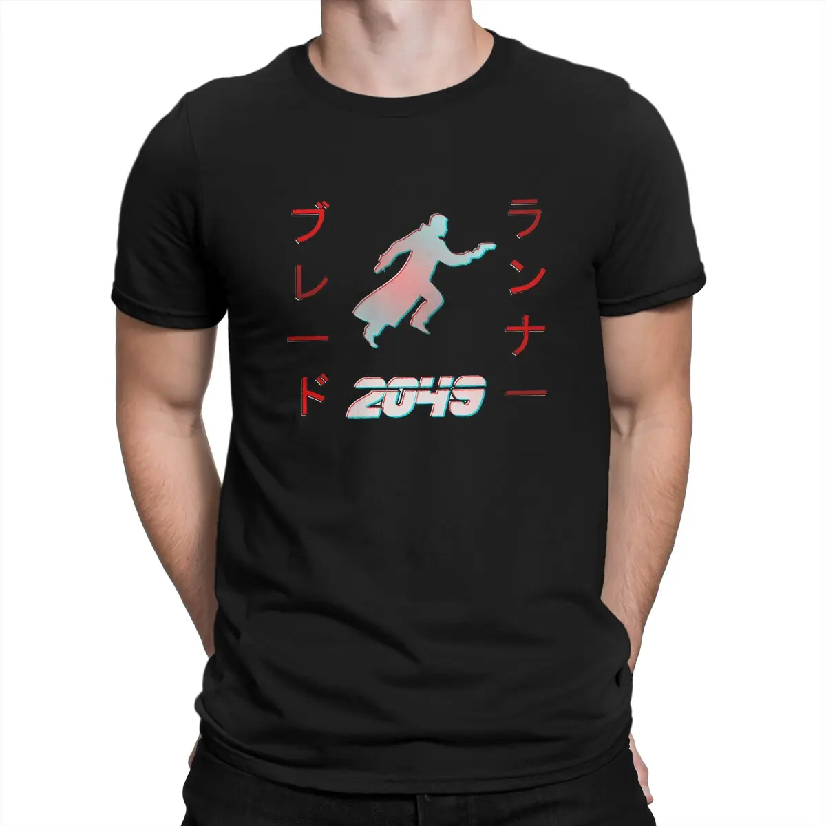 

Мужская футболка с 3d-голограммой Katakana, лезвие, бегун, 2049, футболки с круглым вырезом