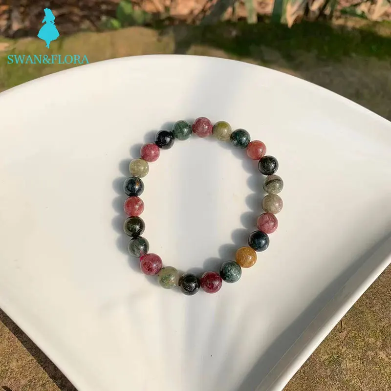 

Natural Tourmaline Bracelet Genuine Beads Woman Man Gemstone Jewelry Bracelets on hand