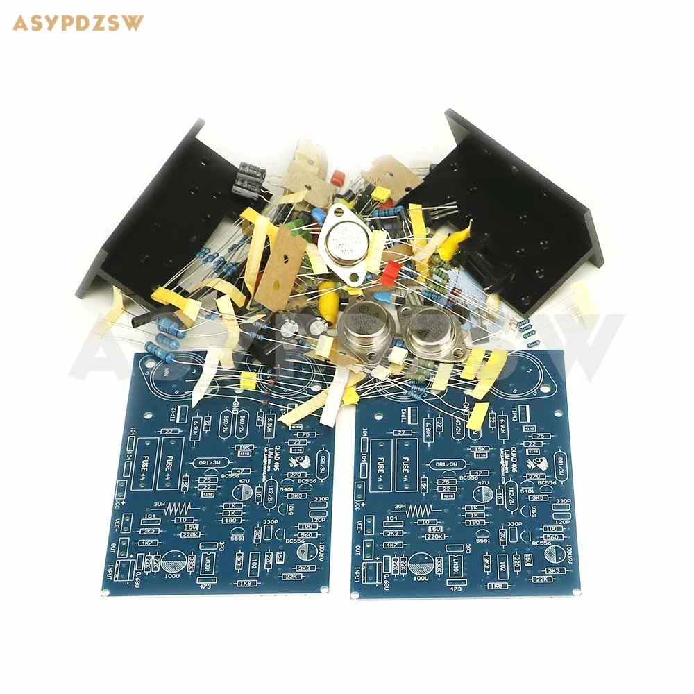 2-канальный клонный усилитель мощности QUAD405 с MJ15024 + угловой алюминиевый комплект